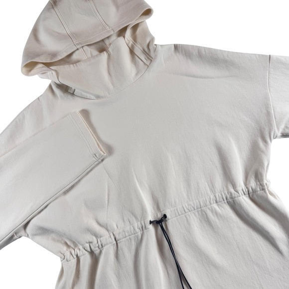 Varley Tops - Varley Hoodie Women Small Cream Drawstring Waist Mock Neck Face Cover Pullover